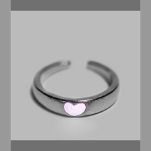 画像をギャラリービューアに読み込む, 開放式デザイン愛心ストーンリング:全サイズ適応、ゴールドメタル、ユニークな夜光効果、カップル向け、贈り物として最適M490