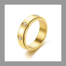 画像をギャラリービューアに読み込む, 華麗な二重構造ダイヤモンドリング:人工ダイヤモンド、360度回転機能、エレガントでユニークなデザインM564