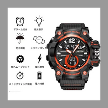画像をギャラリービューアに読み込む, 防水機能付きスポーツ腕時計 アラーム 夜光表示 シリコンバンド 輸入ムーブメント 耐久性 ストップウォッチ機能付き 男女兼用 D103