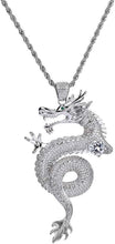 画像をギャラリービューアに読み込む, ヒップホップ アイスアウト キラキラ輝くフルCZドラゴンペンダント チェーン クリエイティブパンクネックレス メンズM780