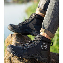 画像をギャラリービューアに読み込む, 防水安全靴 ハイカット 本革 4E あんぜん靴 作業靴 ブーツ 先芯 おしゃれ 耐滑 セーフティシューズ 軽量 衝撃吸収 安全靴ブーツ