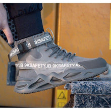 画像をギャラリービューアに読み込む, 安全靴 ハイカット おしゃれ 作業靴つま先保護 セーフティーシューズ ワークシューズ 先芯 耐磨耗 衝撃吸収 スニーカー 耐滑 通気 軽量 SM004