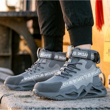 画像をギャラリービューアに読み込む, 安全靴 ハイカット おしゃれ 作業靴つま先保護 セーフティーシューズ ワークシューズ 先芯 耐磨耗 衝撃吸収 スニーカー 耐滑 通気 軽量 SM004