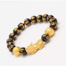 画像をギャラリービューアに読み込む, 豪華な金属貔貅ブレスレット 6文字のマントラ 貔貅チャーム ラッキー 繁栄 幸運 父の日のプレゼント A025