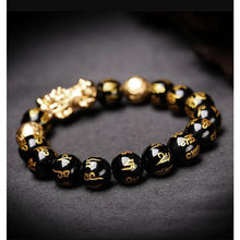 画像をギャラリービューアに読み込む, 豪華な金属貔貅ブレスレット 6文字のマントラ 貔貅チャーム ラッキー 繁栄 幸運 父の日のプレゼント A025
