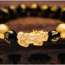 画像をギャラリービューアに読み込む, 豪華な金属貔貅ブレスレット 6文字のマントラ 貔貅チャーム ラッキー 繁栄 幸運 父の日のプレゼント A025