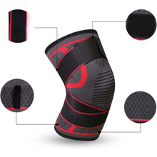 画像をギャラリービューアに読み込む, 膝サポーター スポーツサポーター ひざ用サポーター 加圧式 膝保護 膝固定 両ヒザ用 左右兼用 通気性 伸縮性 男女 左右兼用 ランニング バスケ P003