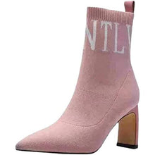 画像をギャラリービューアに読み込む, レディースブーツ ミドルブーツ ローヒール ストレッチ 無地 シンプル 通学 通勤 ソックスブーツ 歩きやすい ポインテッドトゥ かわいい デイリーS014
