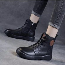 画像をギャラリービューアに読み込む, ショートブーツ ブーツレディース ハイカット アンクルブーツ フラット ブーティー レディース 黒 ガールズ S039