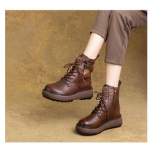 画像をギャラリービューアに読み込む, ハイカット マーチンブーツ レースアップブーツ 黒 編み上げ 防水 ラウンドトゥ 厚底/S057