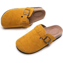 画像をギャラリービューアに読み込む, ユニセックス ボストン コルク クロッグ ソフト カウ スエード レザー ハウス スリッパ クロッグ デュープ 屋内 S062