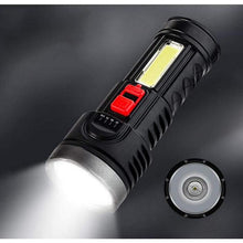 画像をギャラリービューアに読み込む, 懐中電灯 USB充電式サーチライト、屋外ポータブル OSLとCOBの明るい懐中電灯、防水 防災 地震 停電対策 自転車 ライト兼用、USBケーブル付きD012