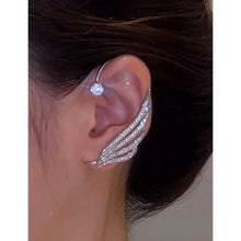 画像をギャラリービューアに読み込む, イヤリング ジルコニア シルバー フラワー イヤーカフ ピアス レディースカジュアルな非ピアス磁気天使のイヤリング、完璧な贈り物(イヤリングZ113)