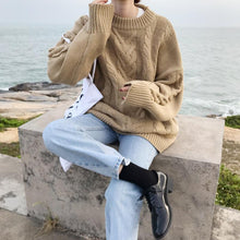 画像をギャラリービューアに読み込む, ラウンドネック無地シンプル柔らか高品質スウィート厚い保温セーター