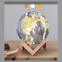 画像をギャラリービューアに読み込む, 3Dの地球ランプ木製ホルダー付きのカラフルな変更ナイトライト M718
