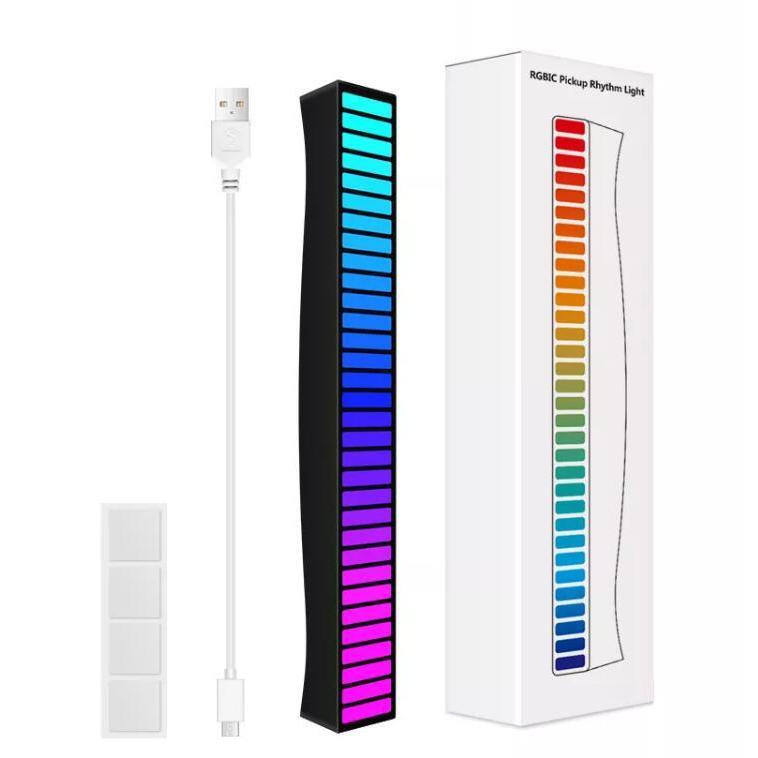 音楽連動 スマート LED ライト RGB音響制御リズムランプ RGB雰囲気ライト 車LEDリズムライト 音に反応 調光調色 車 机の上の装飾 車アクセサリー D040