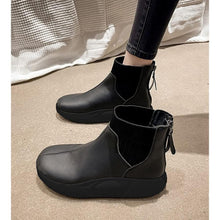 画像をギャラリービューアに読み込む, レディース 厚底ショートブーツ ショートブーツ 靴 レディース 厚底 サイドゴア 快適 歩きやすい 柔らかい 身長アップスニーカー S023
