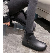 画像をギャラリービューアに読み込む, レディース 厚底ショートブーツ ショートブーツ 靴 レディース 厚底 サイドゴア 快適 歩きやすい 柔らかい 身長アップスニーカー S023
