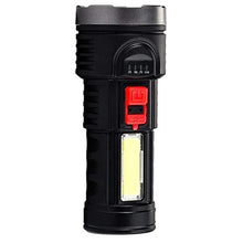 画像をギャラリービューアに読み込む, 懐中電灯 USB充電式サーチライト、屋外ポータブル OSLとCOBの明るい懐中電灯、防水 防災 地震 停電対策 自転車 ライト兼用、USBケーブル付きD012
