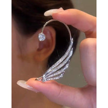 画像をギャラリービューアに読み込む, イヤリング ジルコニア シルバー フラワー イヤーカフ ピアス レディースカジュアルな非ピアス磁気天使のイヤリング、完璧な贈り物（イヤリングZ113）
