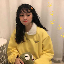 画像をギャラリービューアに読み込む, スウィート気質アップ着心地いい新作韓国風フリース切り替えパーカー
