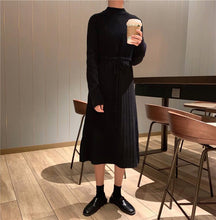 画像をギャラリービューアに読み込む, カジュアル無地シンプル合わせやすいハイウエスト着やせニットワンピース
