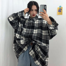 画像をギャラリービューアに読み込む, 韓国風チェック柄長袖POLOネック着心地いいコットン生地カジュアルシャツ
