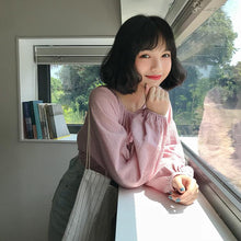 画像をギャラリービューアに読み込む, 新作ラウンドネック長袖コットン生地シンプル無地着心地いいシャツ
