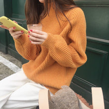 画像をギャラリービューアに読み込む, ハイネック無地シンプル柔らか合わせやすい厚い保温セーター
