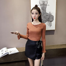 画像をギャラリービューアに読み込む, 人気ラウンドネック無地合わせやすいシンプル柔らかカットソー
